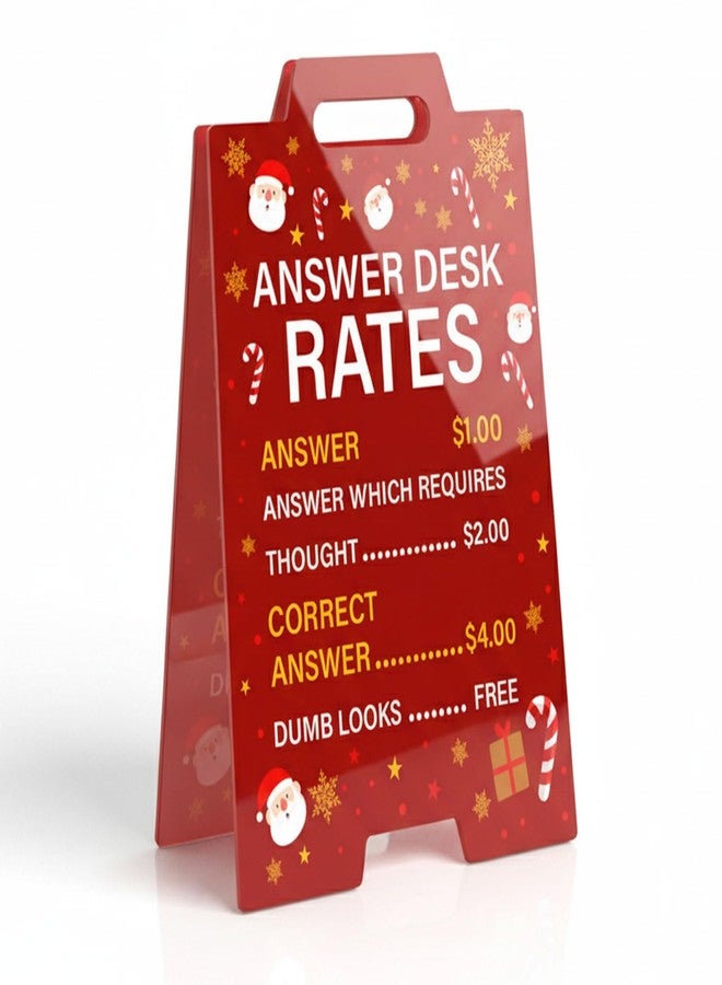 Musemory Christmas Table Decor, Boss Day Gifts decorations Funny Office Gag Gifts for Coworker Answer Desk Rates Desk Sign for Women Men (Red) - Image 1